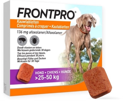 Frontline Kauwtabletten voor honden, beschermt jou hond 30 dagen tegen vlooien en teken