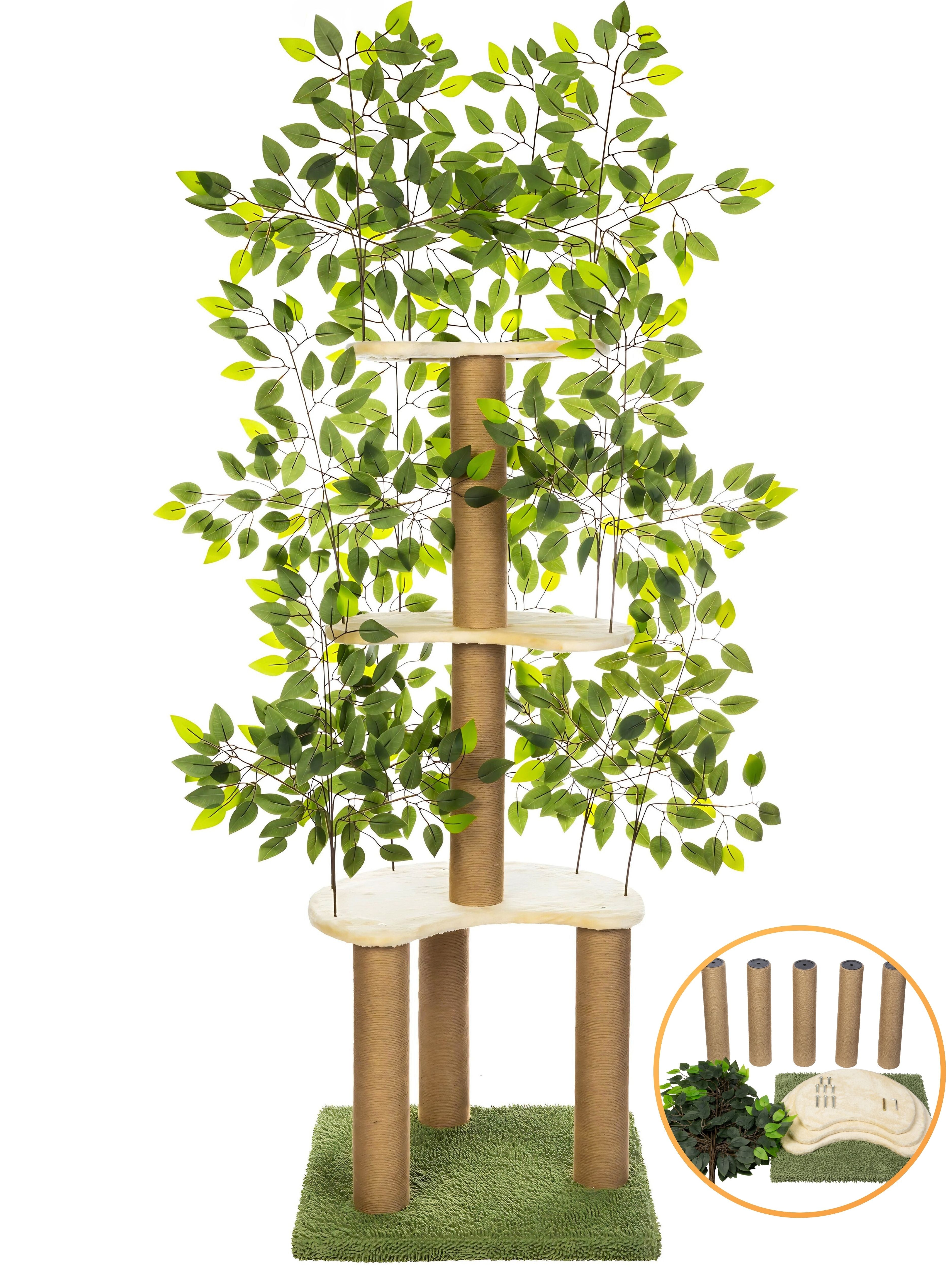 CallmPlace - Kattenboom - met Bladeren - krabpalen - kattenboom - Kattenkrabpaal