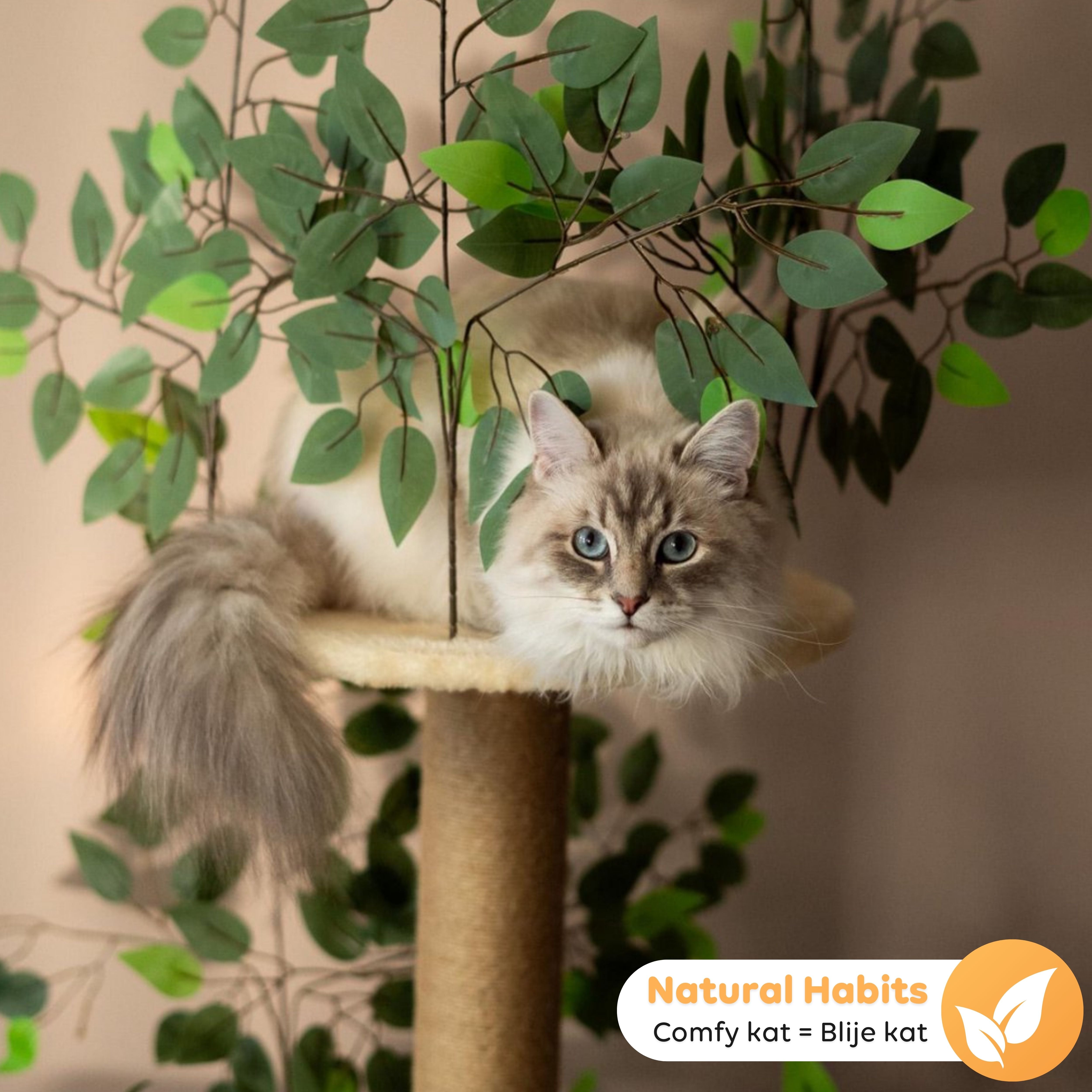 CallmPlace - Kattenboom - met Bladeren - krabpalen - kattenboom - Kattenkrabpaal