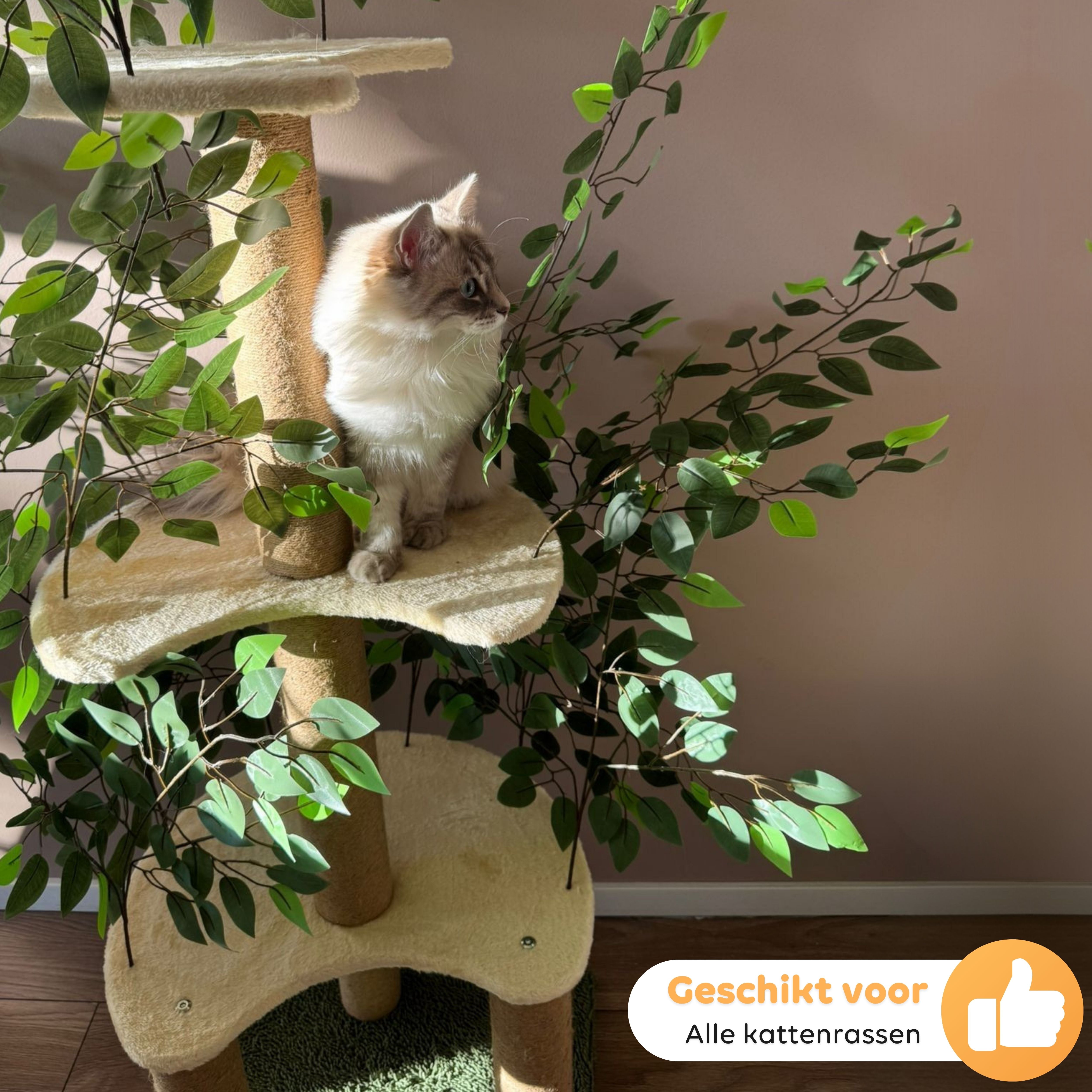 CallmPlace - Kattenboom - met Bladeren - krabpalen - kattenboom - Kattenkrabpaal