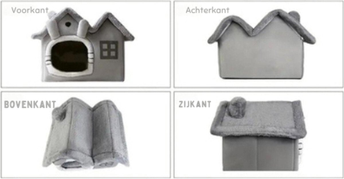 Kattenmand - Opvouwbaar Kattenhuis - Wasbaar Kattenslaaphuisje met Afneembaar Pluche Kussen - Veilig en Comfortabel - 49 x 39 x 46 cm