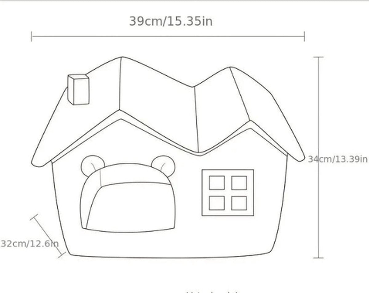Kattenmand - Opvouwbaar Kattenhuis - Wasbaar Kattenslaaphuisje met Afneembaar Pluche Kussen - Veilig en Comfortabel - 49 x 39 x 46 cm