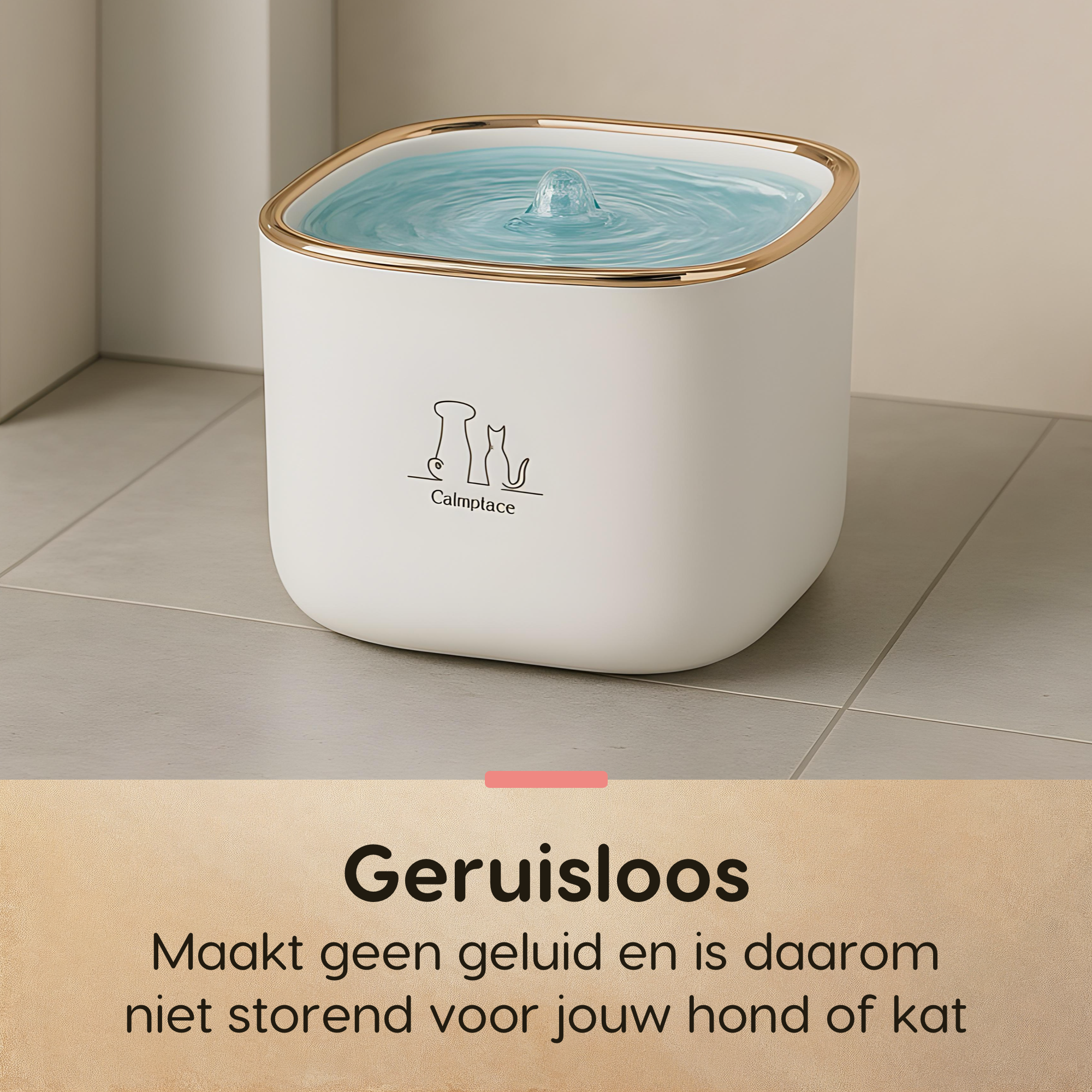 CallmPlace Drinkfontein - Waterfontein voor katten en kleine honden - 3 liter - fluisterstil MET filter - huisdier - Kleur wit