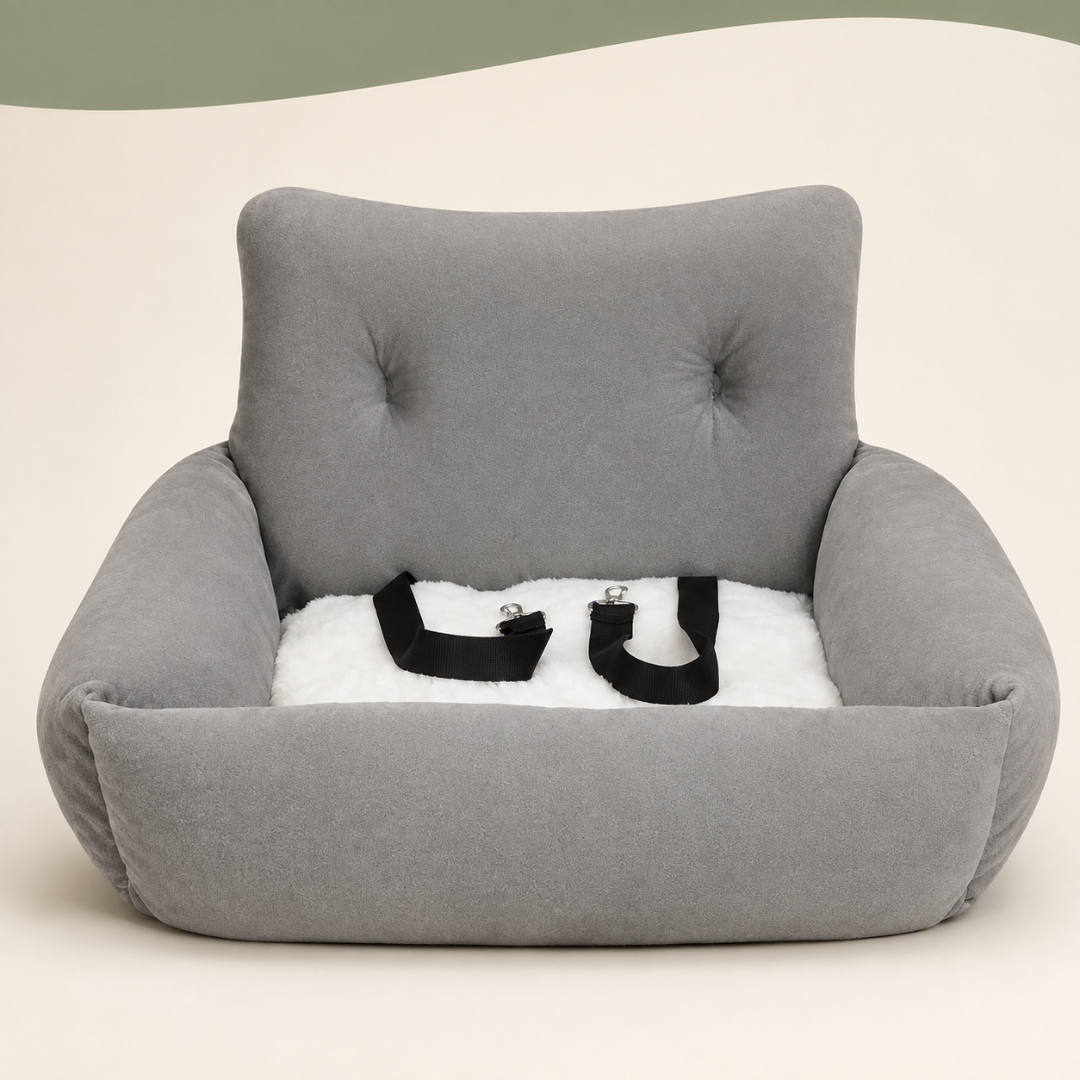 Hondenautostoel L grijs – 53 × 42 × 30 cm – tot 4 kg