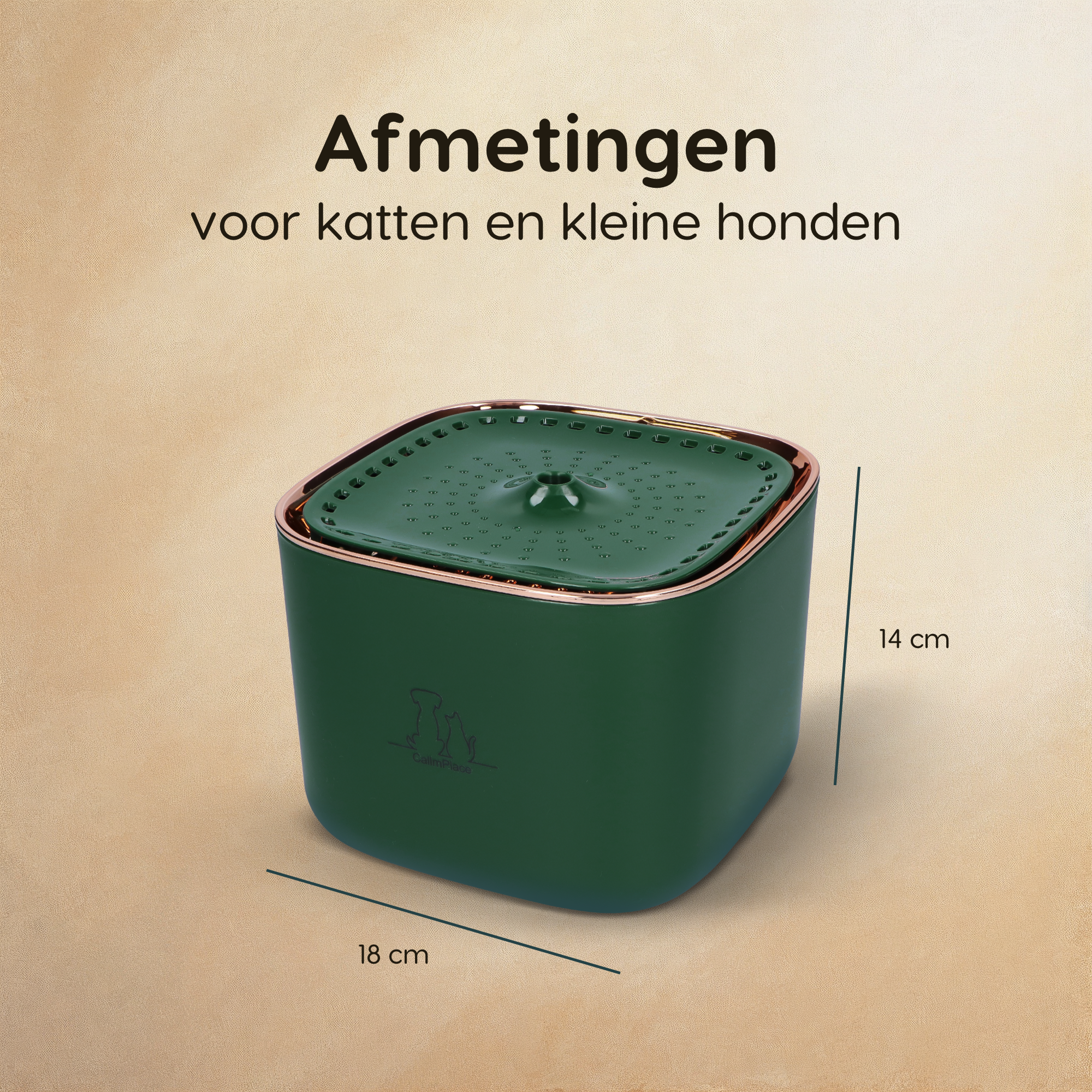 CallmPlace Drinkfontein - Waterfontein voor katten en kleine honden - 3 liter - fluisterstil MET filter - huisdier - Kleur groen