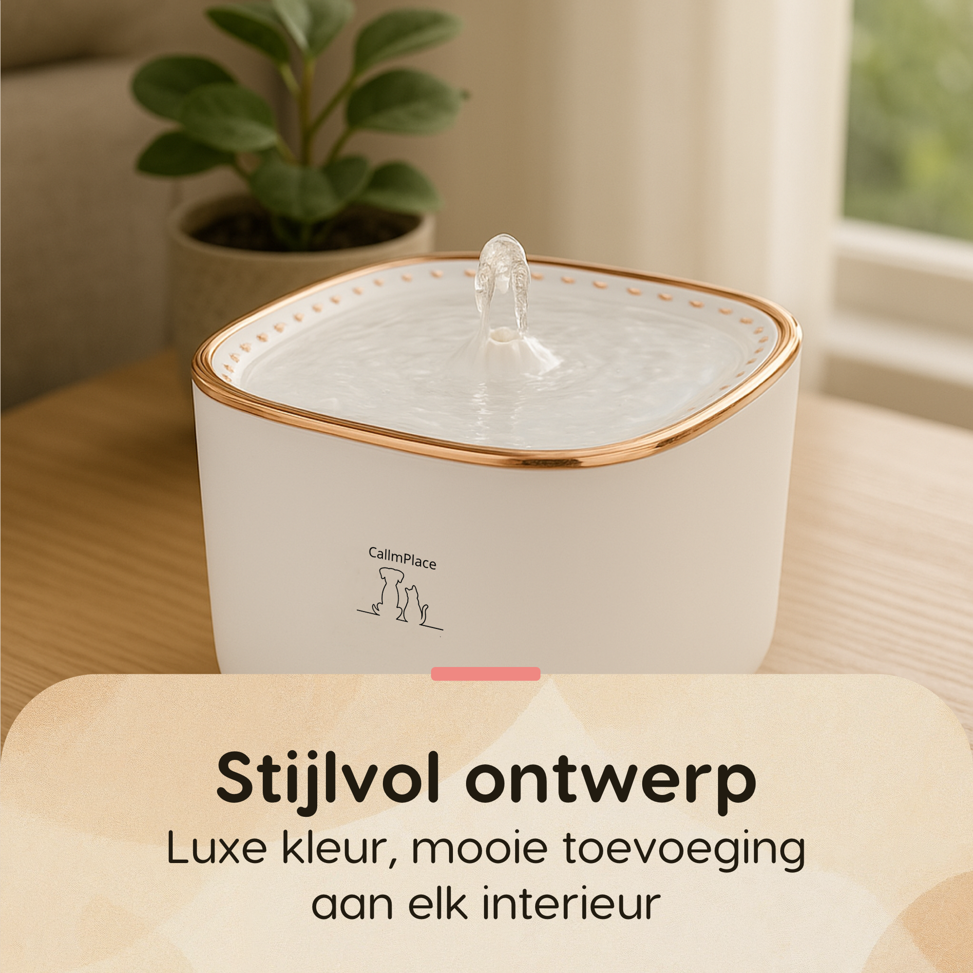 CallmPlace Drinkfontein - Waterfontein voor katten en kleine honden - 3 liter - fluisterstil MET filter - huisdier - Kleur wit