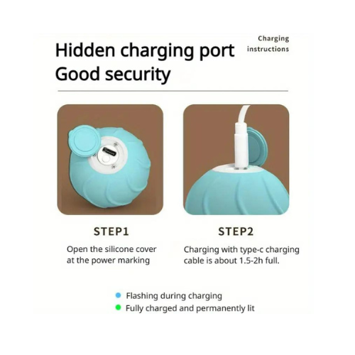 Elektrische automatisch kattenbal | Rood | ook voor kleine honden | Rollende zelf bewegende bal