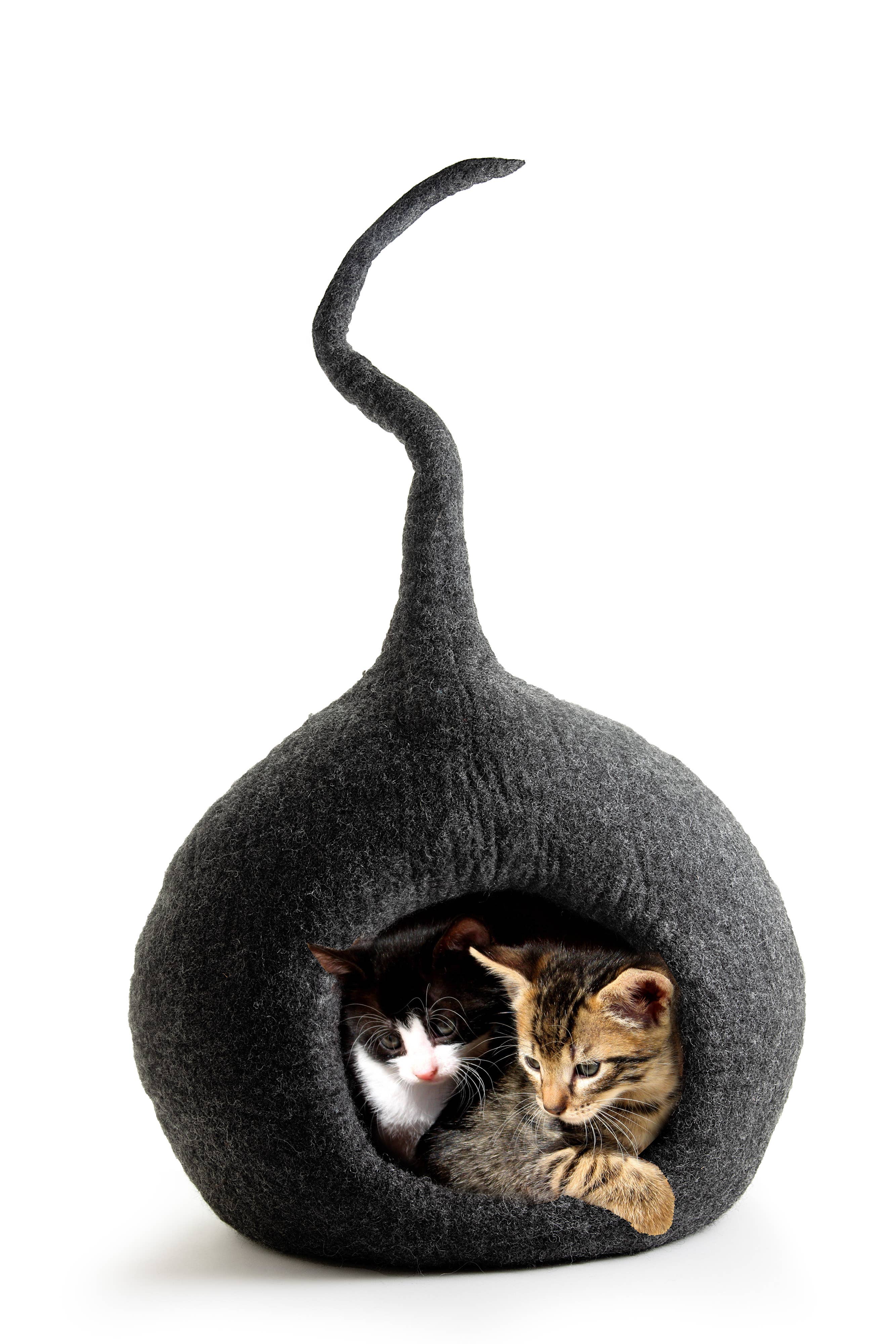 CBC Huisdieren - Unieke Kattenhol Bed Groot - 100% Wol, Handgemaakt: Bruin / X-Large