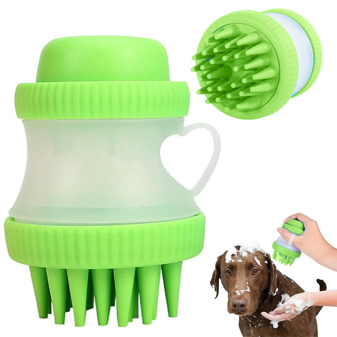 Honden- en Kattenwasborstel met Shampoo Dispenser