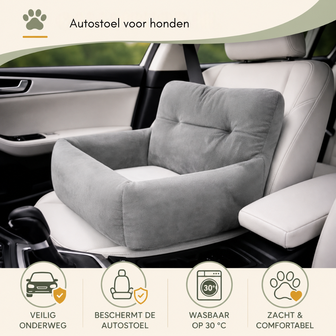 Hondenautostoel L grijs – 53 × 42 × 30 cm – tot 4 kg