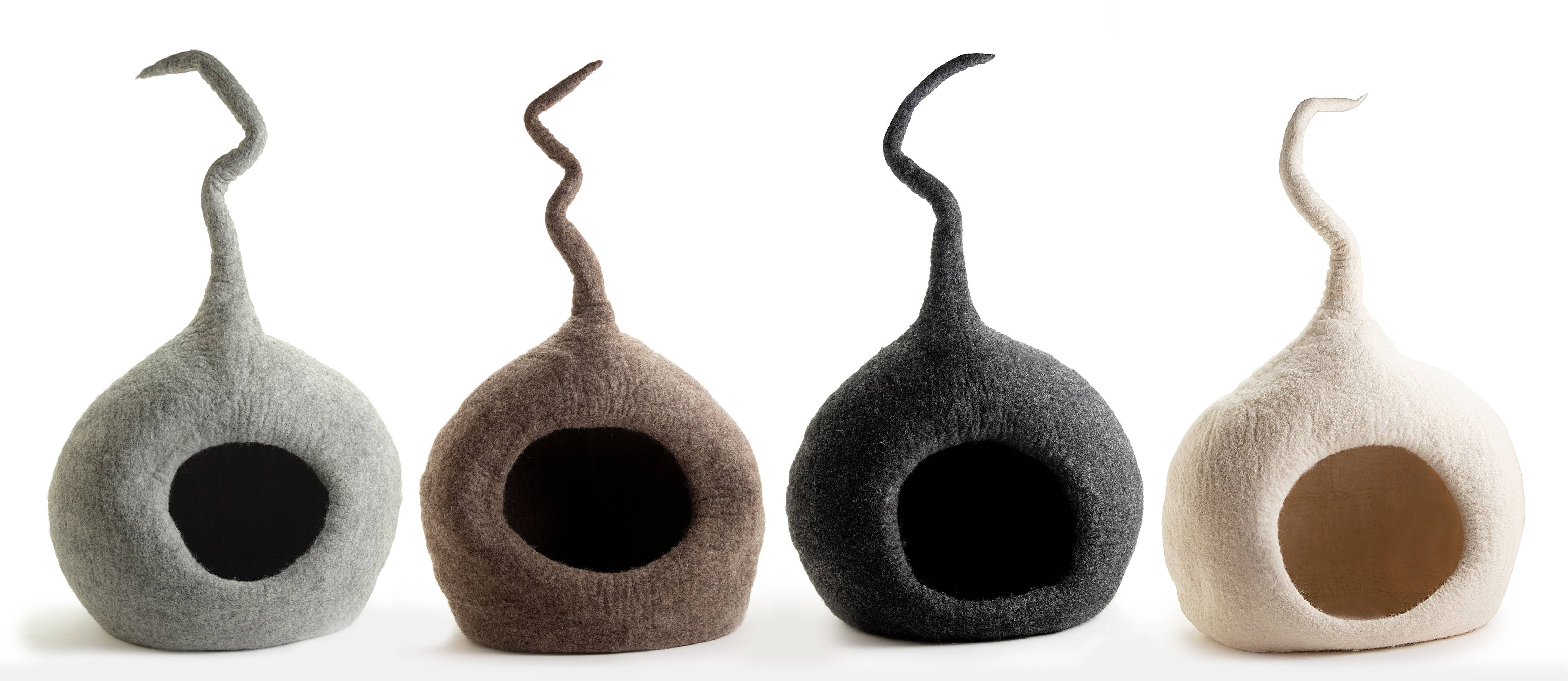 CBC Huisdieren - Unieke Kattenhol Bed Groot - 100% Wol, Handgemaakt: Bruin / X-Large