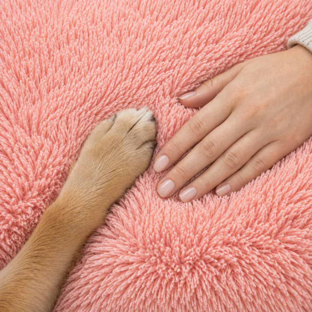 Roze Pluche Hondenmand Rond Ø 100 cm – Zacht & Wasbaar