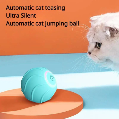 Elektrische automatisch kattenbal | Rood | ook voor kleine honden | Rollende zelf bewegende bal