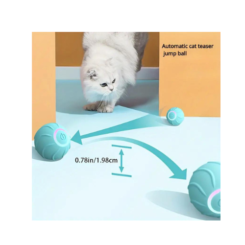 Elektrische automatisch kattenbal | Rood | ook voor kleine honden | Rollende zelf bewegende bal